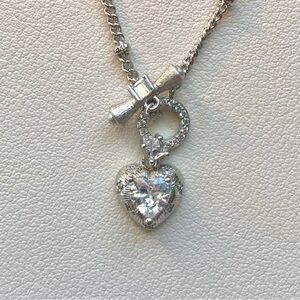 Elegant Silver Heart Pendant Necklace